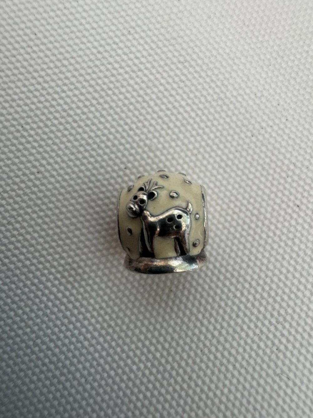 Retired Pandora Merry Christmas Reindeer Charm Sterling Silver S925 ALE Enamel